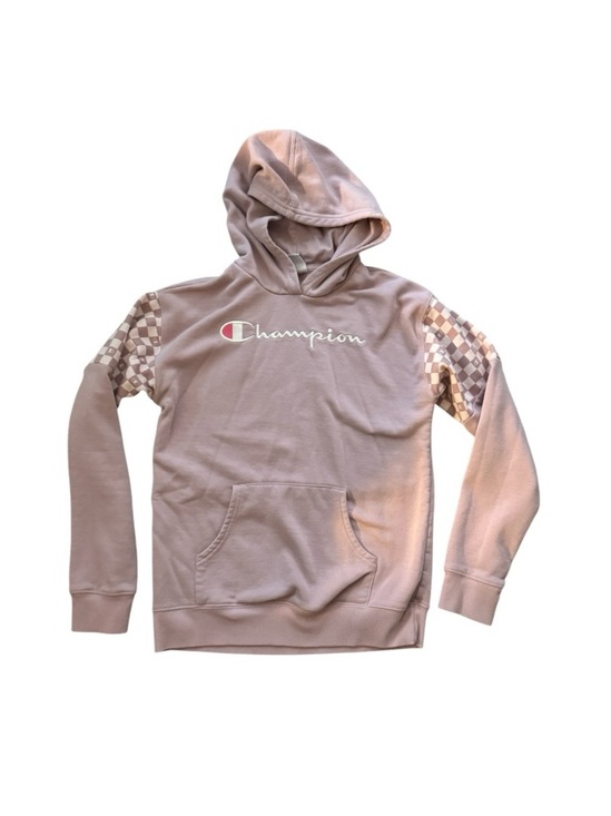 Champion Other - Champion Crewneck Hoodie in Mauve with Checker Sleeve Panels